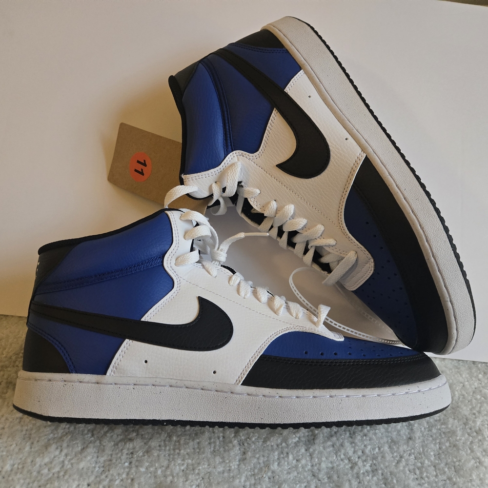 Men’s Nike Court Vision Mid Shoe-Royal Blue/White/Black Size 11 Brand New WT - Picture 6 of 12